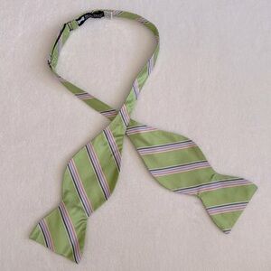 Beau Ties | Pastel Stripe Silk Self Tie Adjustable Hand Sewn Vermont Bow Tie
